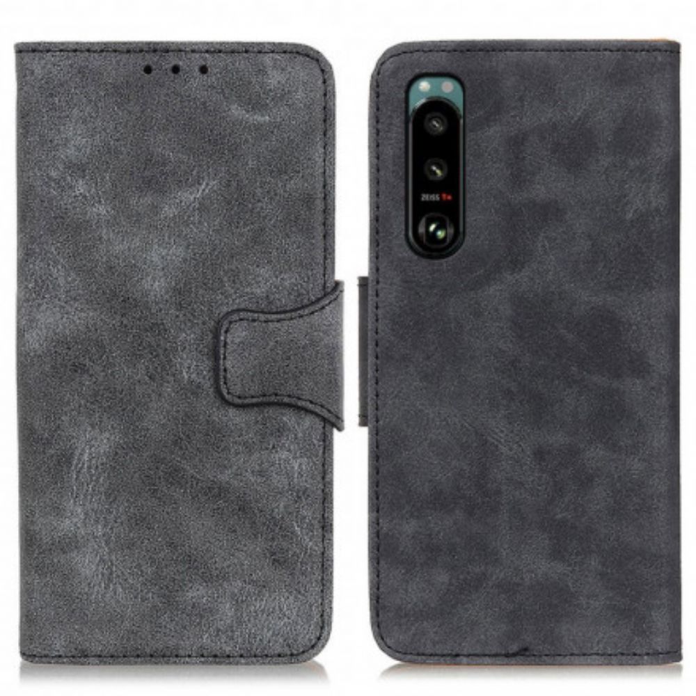 Folio-hoesje voor Sony Xperia 5 III Flip Case Vintage Dubbelzijdige Magnetische Klep