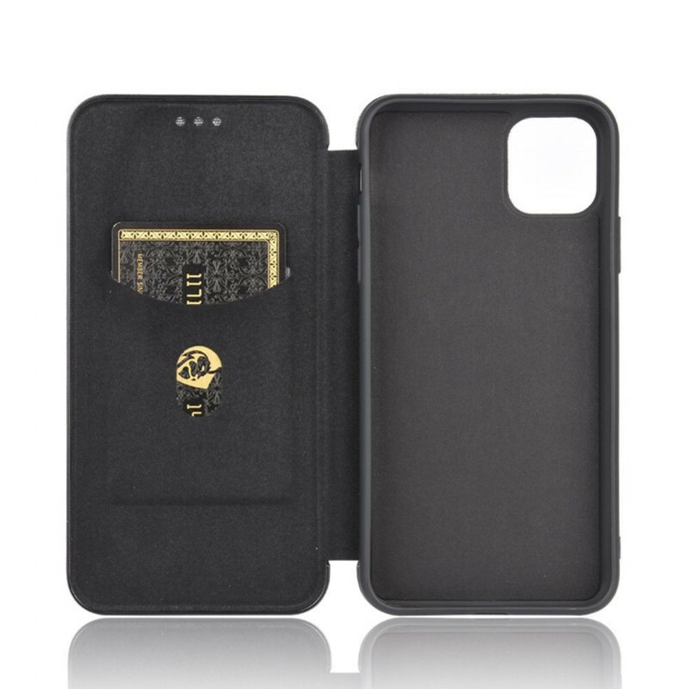 Bescherming Hoesje voor iPhone 12 / 12 Pro Folio-hoesje Koolstofvezel