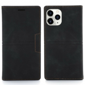 Bescherming Hoesje voor iPhone 12 / 12 Pro Folio-hoesje Naad Leereffect