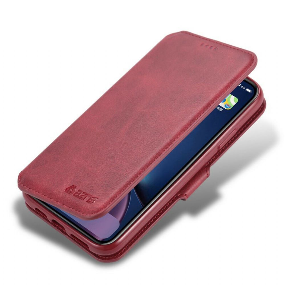 Flip Case voor iPhone 12 / 12 Pro Azns Ledereffect