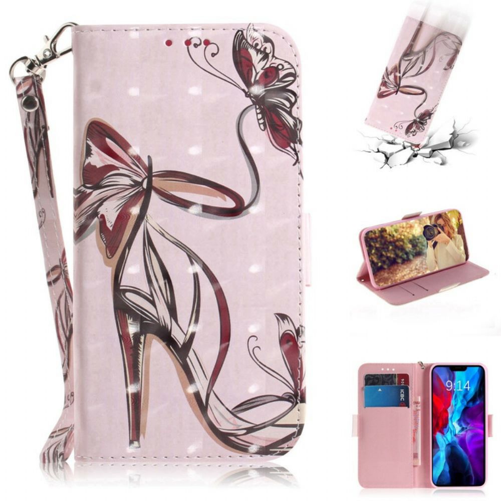 Flip Case voor iPhone 12 / 12 Pro Met Ketting Bandpomp