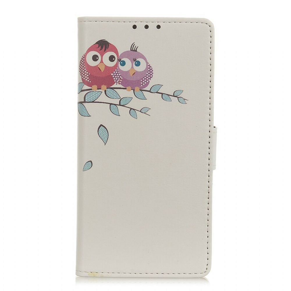 Folio-hoesje voor iPhone 12 / 12 Pro Paar Uilen In De Boom