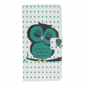 Folio-hoesje voor iPhone 12 / 12 Pro Slapende Uil