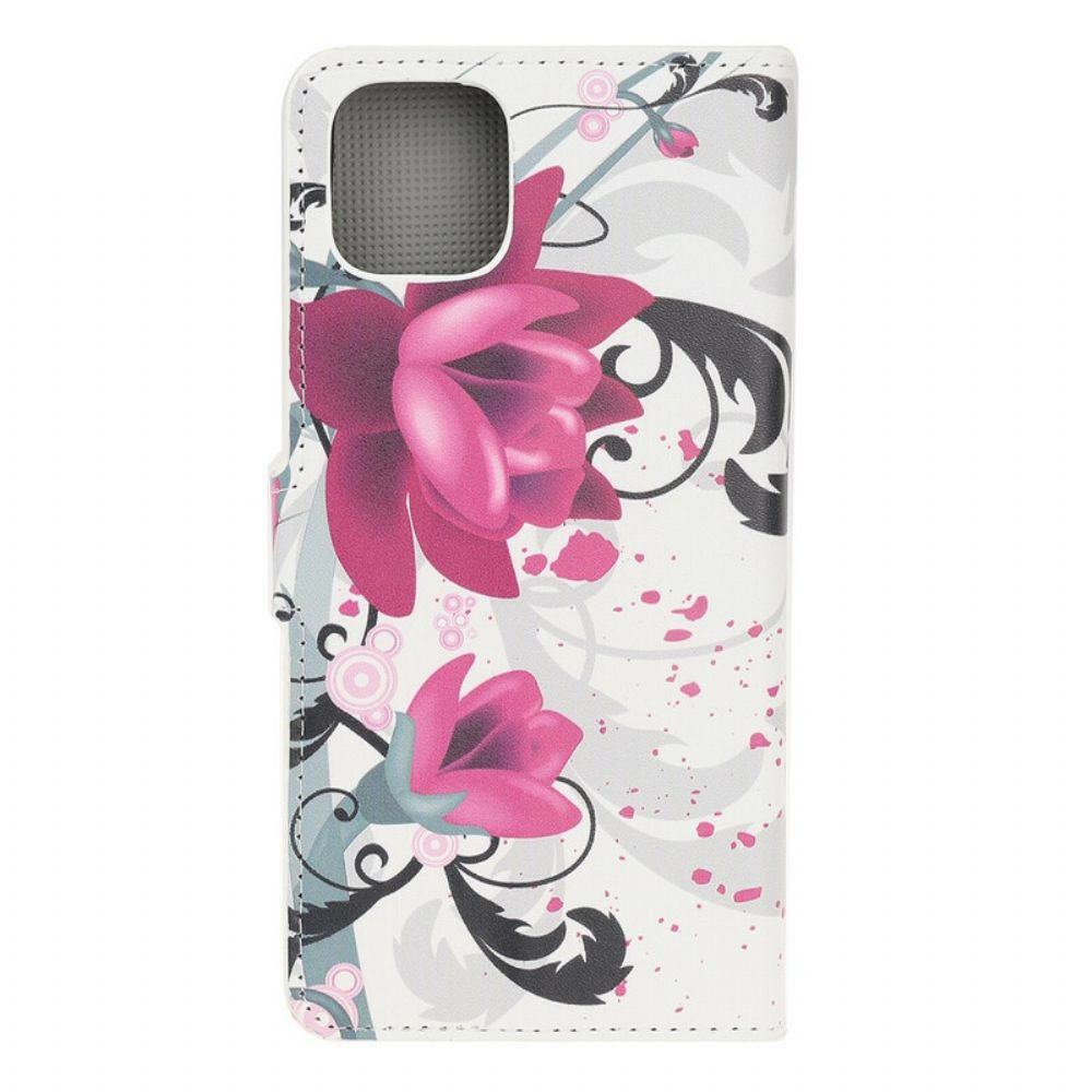 Folio-hoesje voor iPhone 12 / 12 Pro Tropische Bloemen