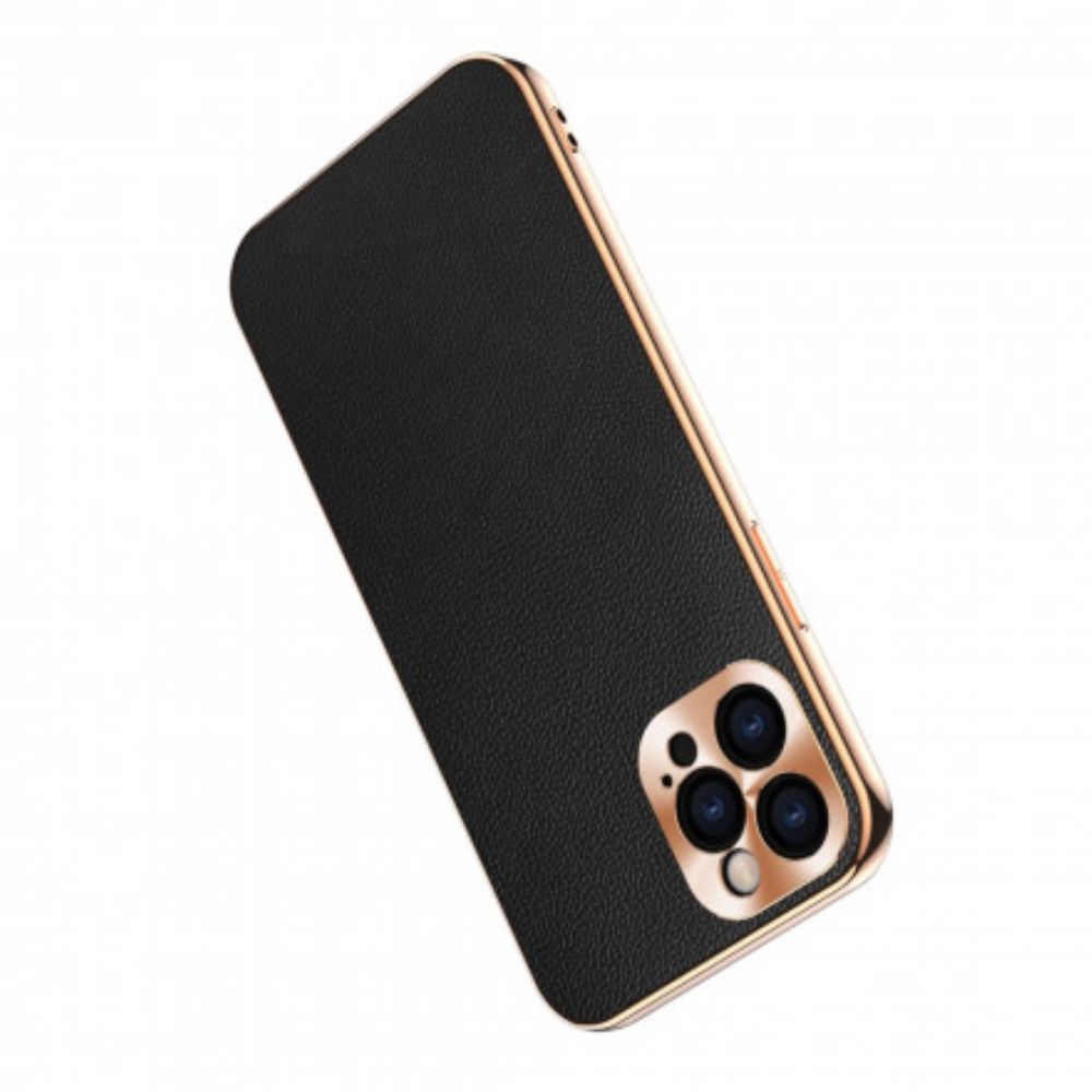 Hoesje voor iPhone 12 / 12 Pro Bescherming Hoesje Echte Lederen Fotomodule Bescherming