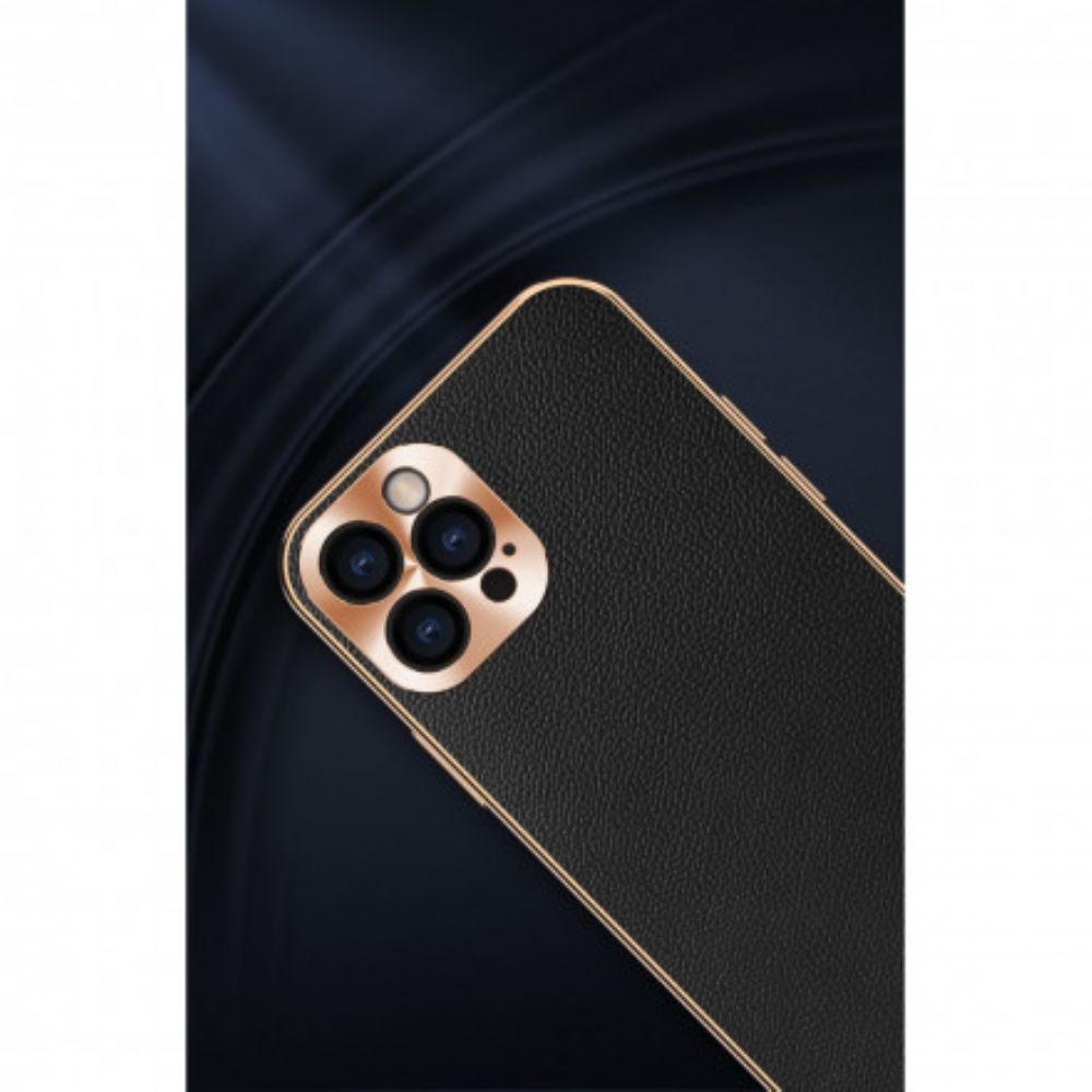 Hoesje voor iPhone 12 / 12 Pro Bescherming Hoesje Echte Lederen Fotomodule Bescherming