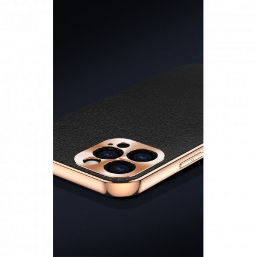 Hoesje voor iPhone 12 / 12 Pro Bescherming Hoesje Echte Lederen Fotomodule Bescherming