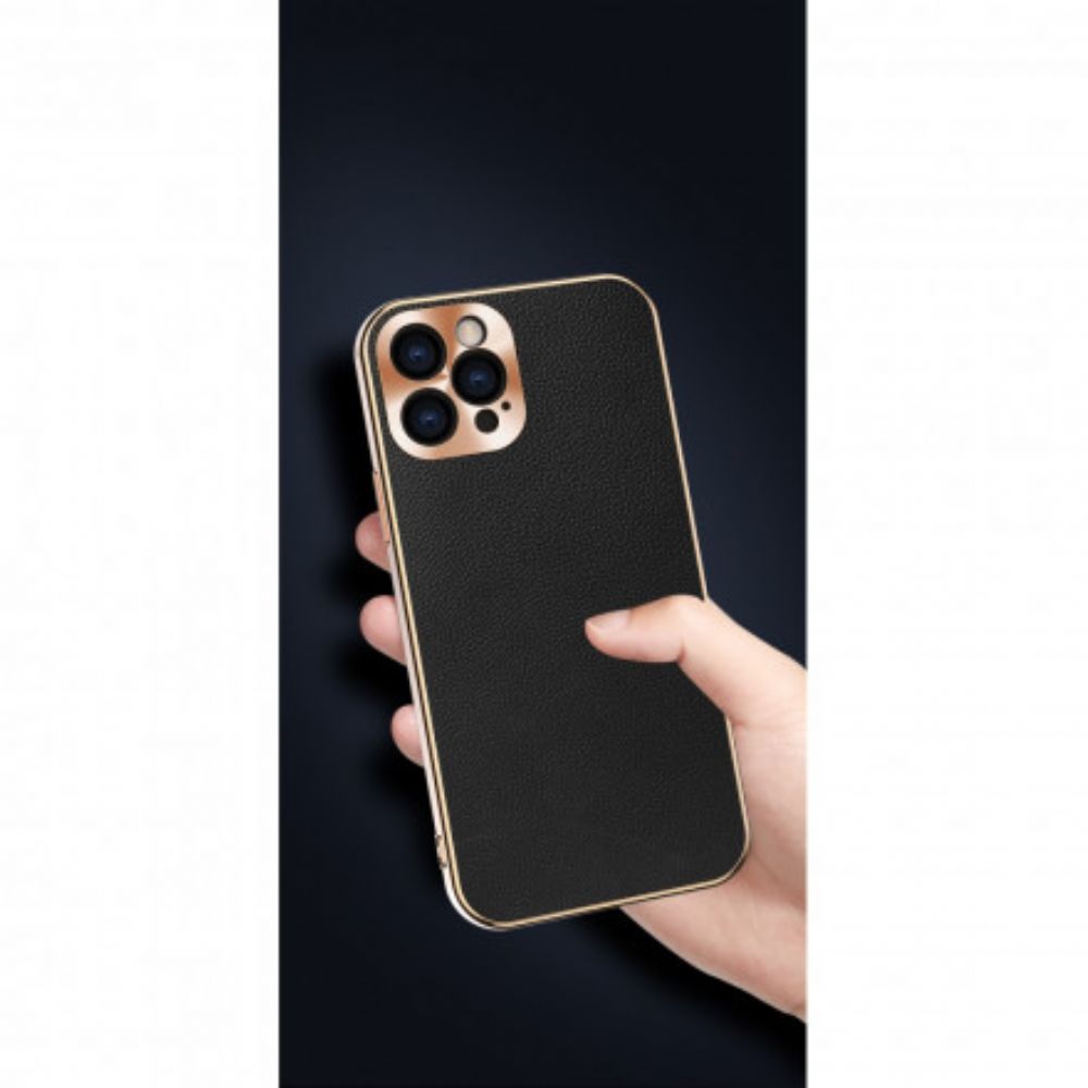 Hoesje voor iPhone 12 / 12 Pro Bescherming Hoesje Echte Lederen Fotomodule Bescherming