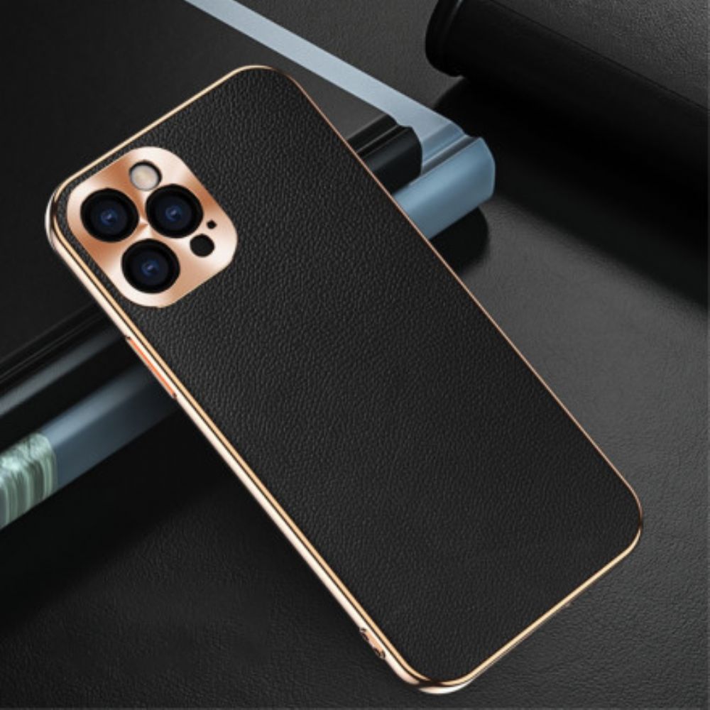 Hoesje voor iPhone 12 / 12 Pro Bescherming Hoesje Echte Lederen Fotomodule Bescherming