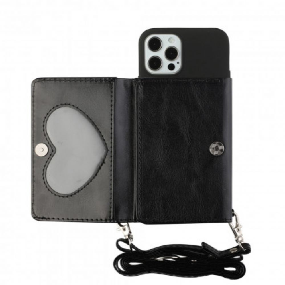 Hoesje voor iPhone 12 / 12 Pro Crossbody-kaarthouder