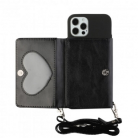 Hoesje voor iPhone 12 / 12 Pro Crossbody-kaarthouder