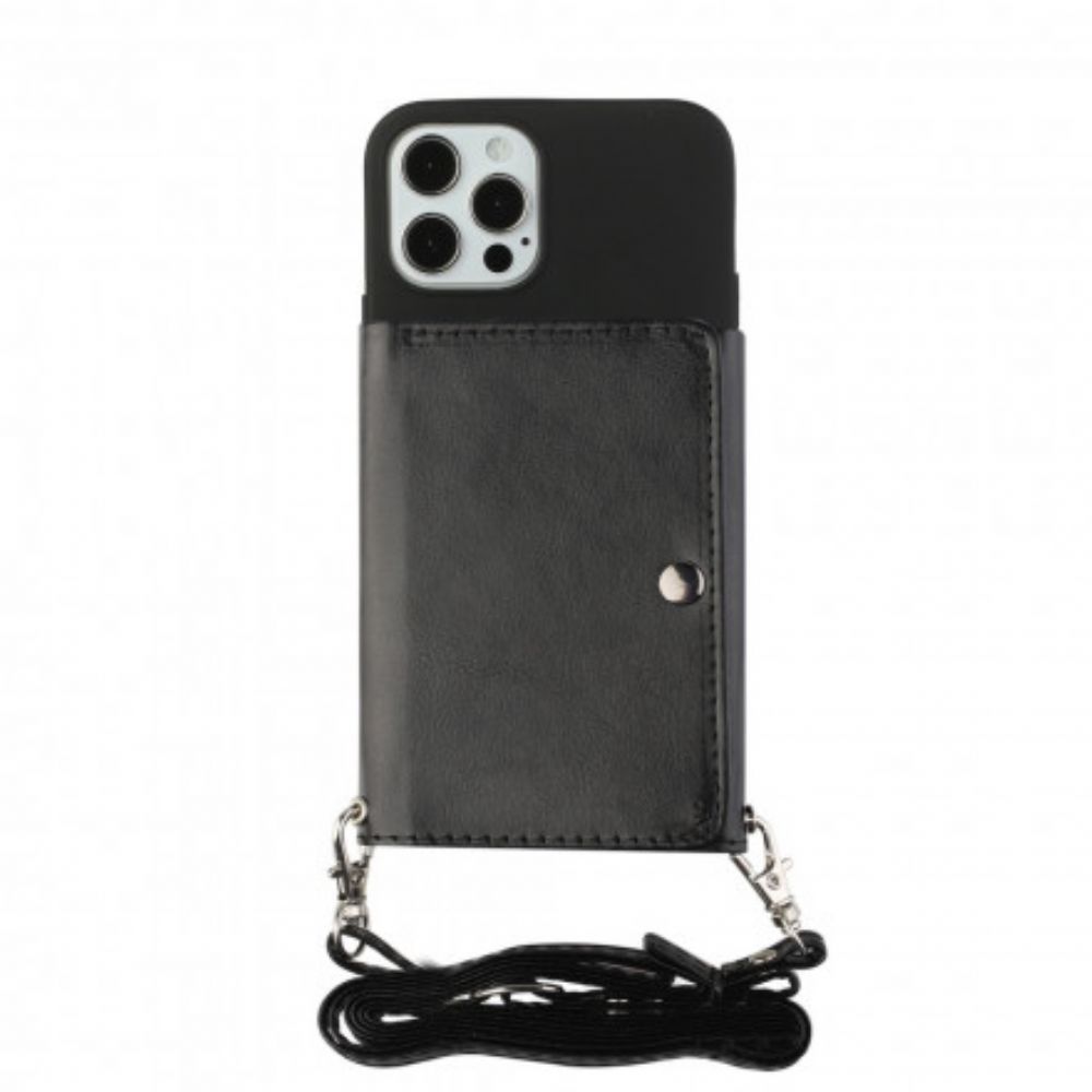 Hoesje voor iPhone 12 / 12 Pro Crossbody-kaarthouder