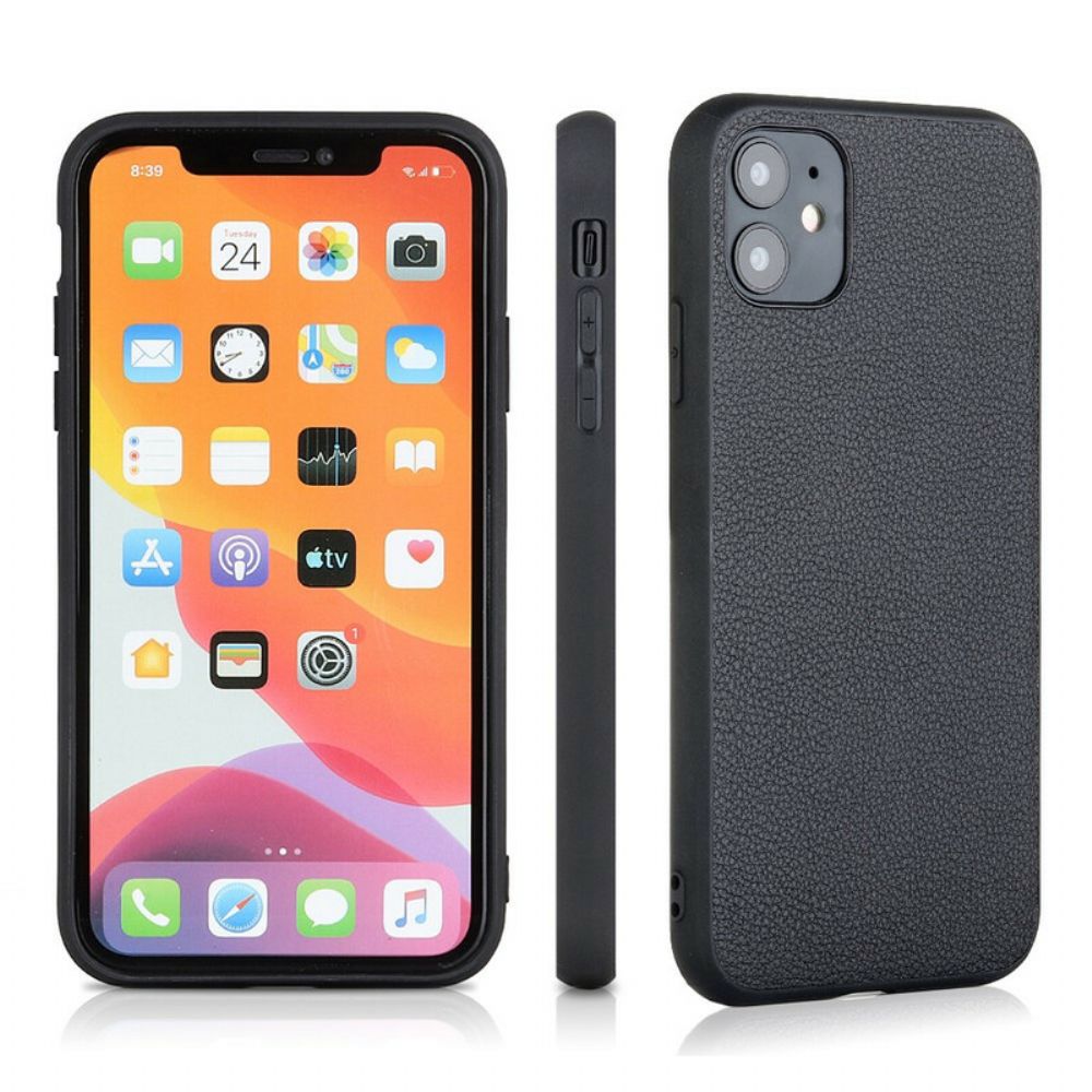 Hoesje voor iPhone 12 / 12 Pro Echte Lederen Soberheid