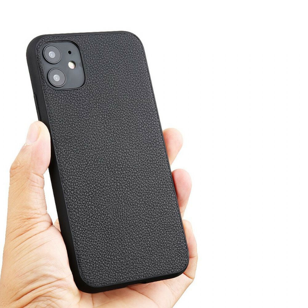 Hoesje voor iPhone 12 / 12 Pro Echte Lederen Soberheid