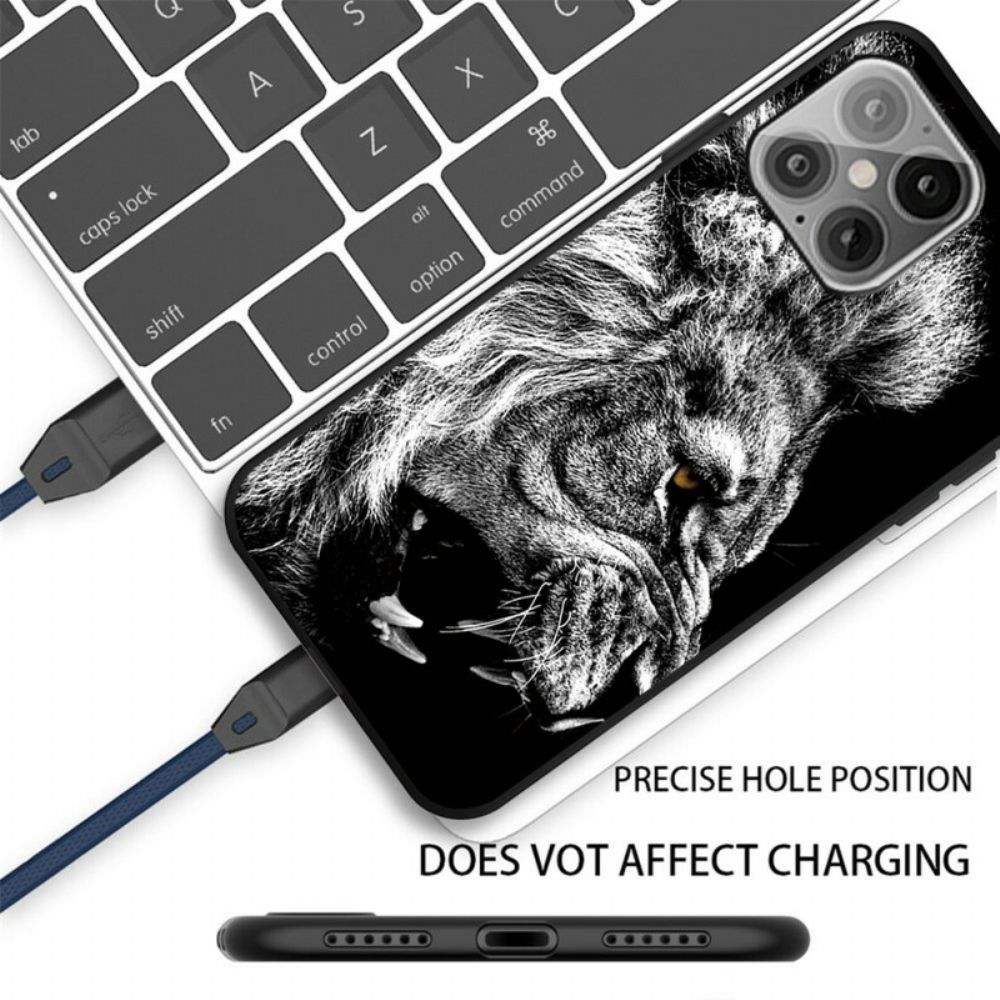 Hoesje voor iPhone 12 / 12 Pro Felle Leeuw