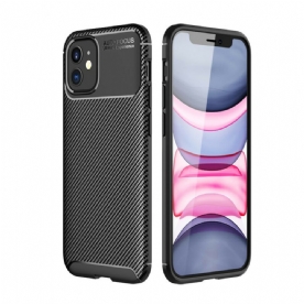 Hoesje voor iPhone 12 / 12 Pro Flexibele Koolstofvezeltextuur