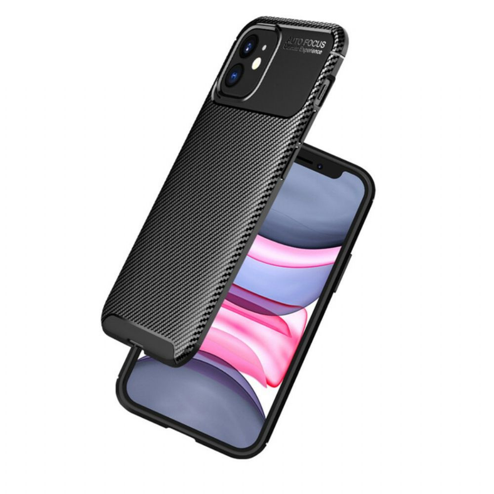 Hoesje voor iPhone 12 / 12 Pro Flexibele Koolstofvezeltextuur