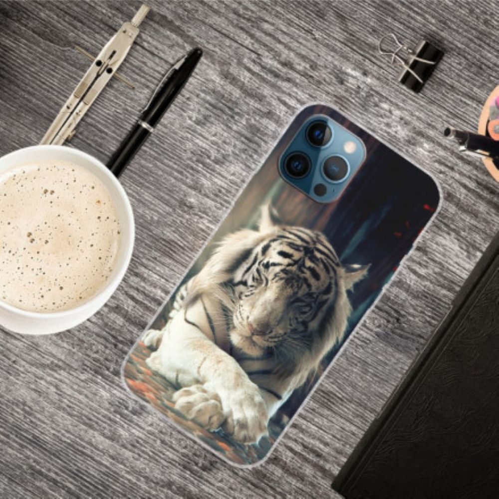 Hoesje voor iPhone 12 / 12 Pro Flexibele Tijger