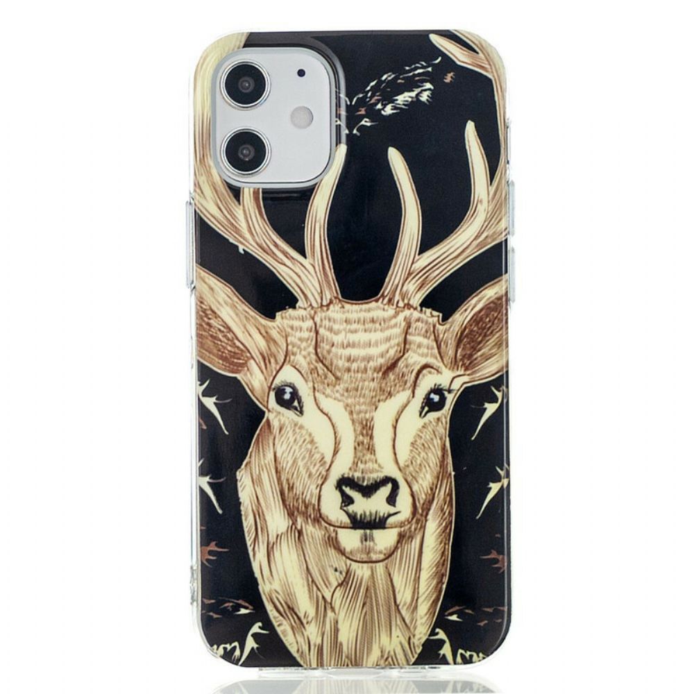 Hoesje voor iPhone 12 / 12 Pro Fluorescerend Majestueus Hert