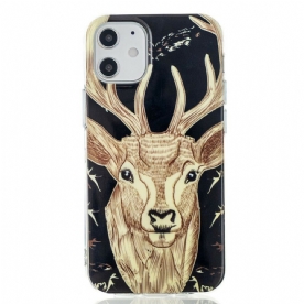 Hoesje voor iPhone 12 / 12 Pro Fluorescerend Majestueus Hert