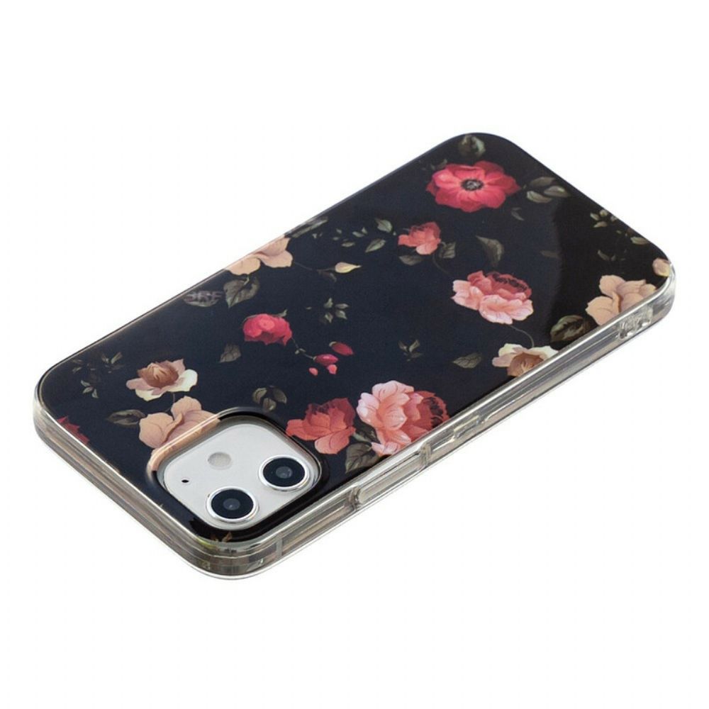 Hoesje voor iPhone 12 / 12 Pro Fluorescerende Bloemenserie