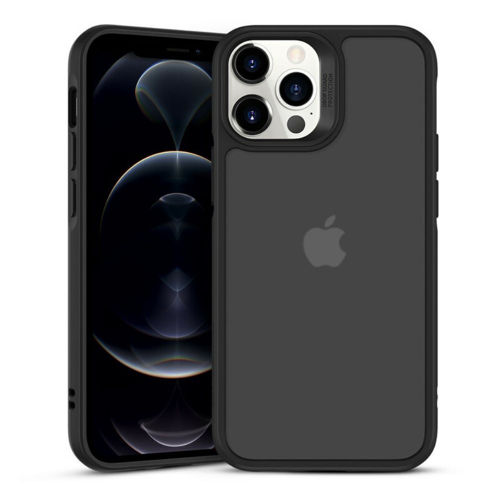 Hoesje voor iPhone 12 / 12 Pro Glazen Achterkant En Siliconen Randen