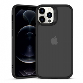 Hoesje voor iPhone 12 / 12 Pro Glazen Achterkant En Siliconen Randen