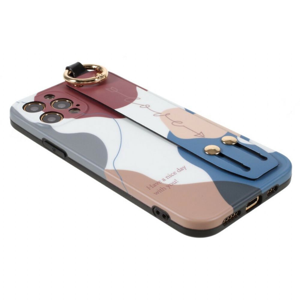 Hoesje voor iPhone 12 / 12 Pro Met Steunriem Veelkleurig