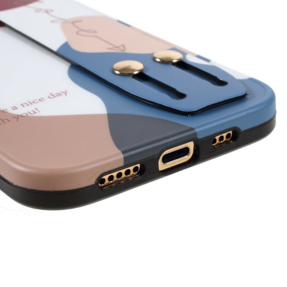 Hoesje voor iPhone 12 / 12 Pro Met Steunriem Veelkleurig