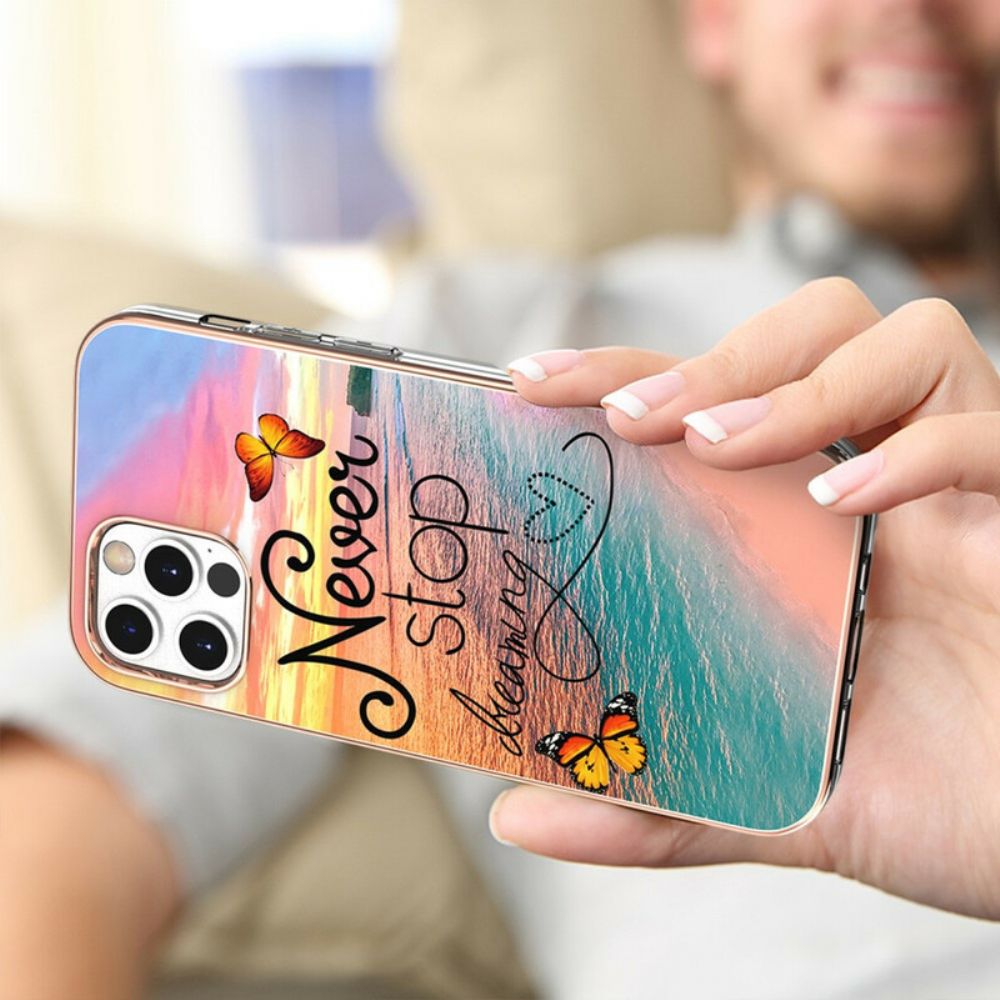 Hoesje voor iPhone 12 / 12 Pro Nooit Meer Dromen Over Vlinders