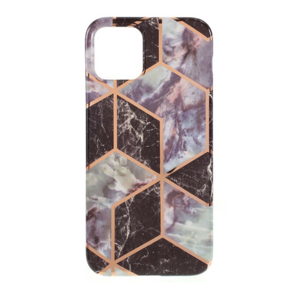 Hoesje voor iPhone 12 / 12 Pro Siliconen Marmer Geometrie