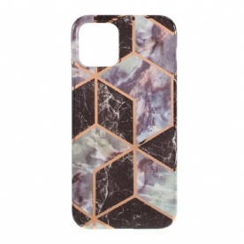 Hoesje voor iPhone 12 / 12 Pro Siliconen Marmer Geometrie