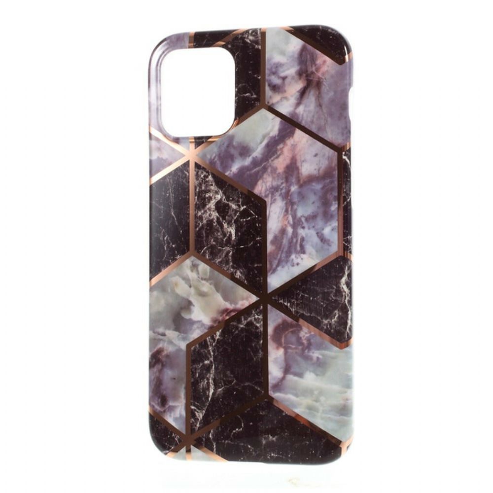 Hoesje voor iPhone 12 / 12 Pro Siliconen Marmer Geometrie