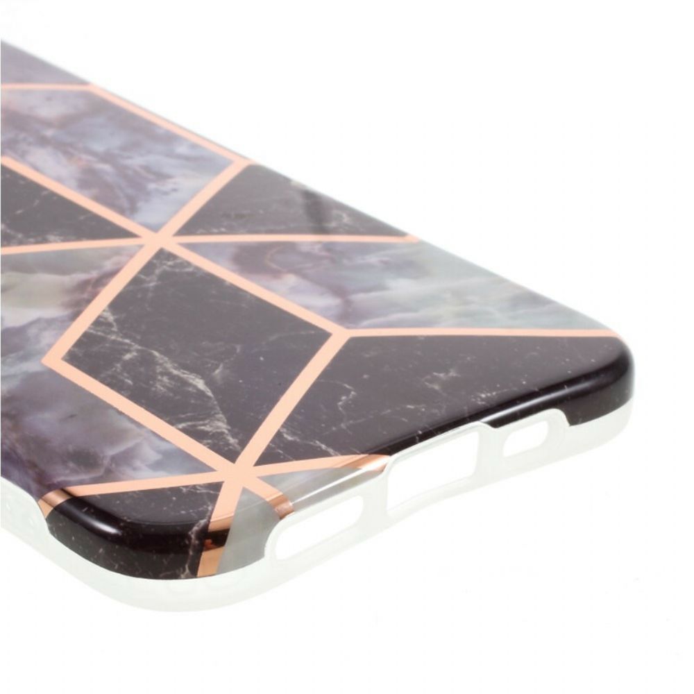 Hoesje voor iPhone 12 / 12 Pro Siliconen Marmer Geometrie