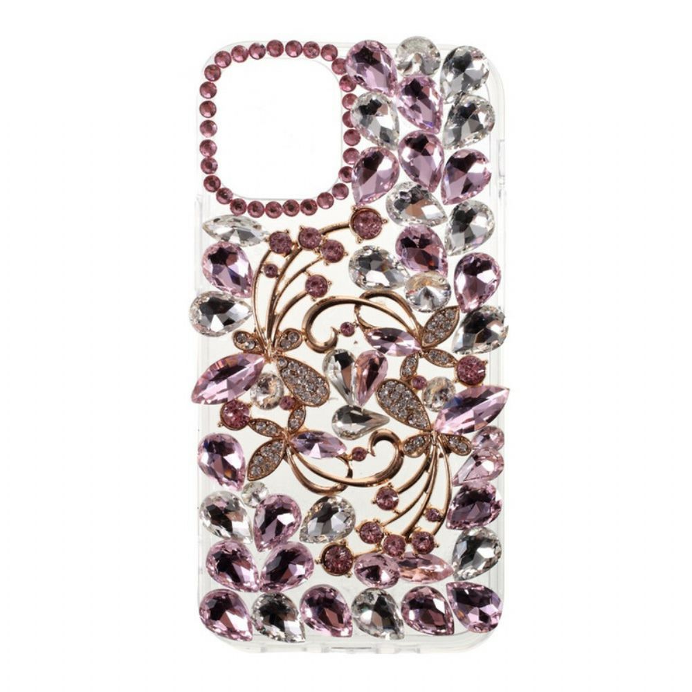 Hoesje voor iPhone 12 / 12 Pro Siliconen En Strass