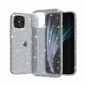 Hoesje voor iPhone 12 / 12 Pro Transparante Pailletten