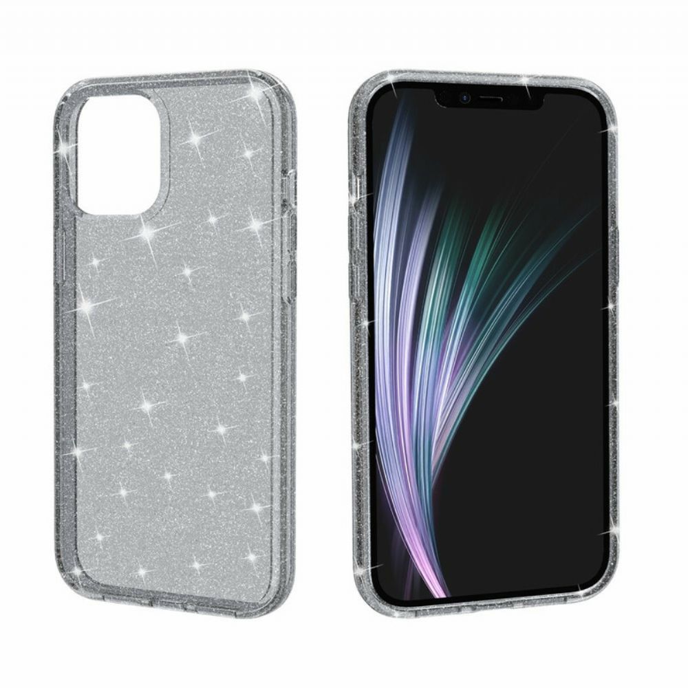 Hoesje voor iPhone 12 / 12 Pro Transparante Pailletten