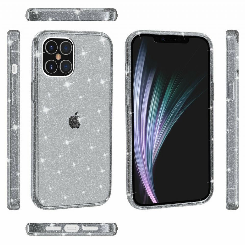 Hoesje voor iPhone 12 / 12 Pro Transparante Pailletten