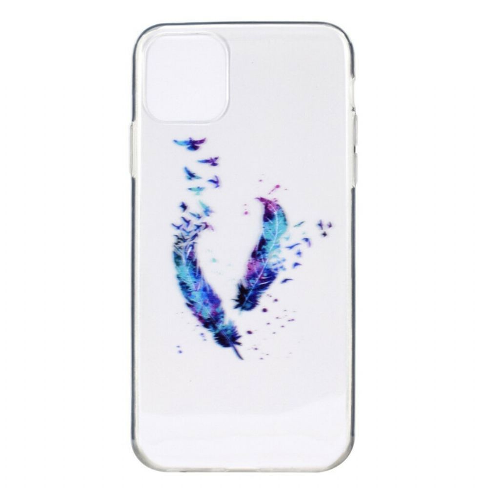 Hoesje voor iPhone 12 / 12 Pro Transparante Veren