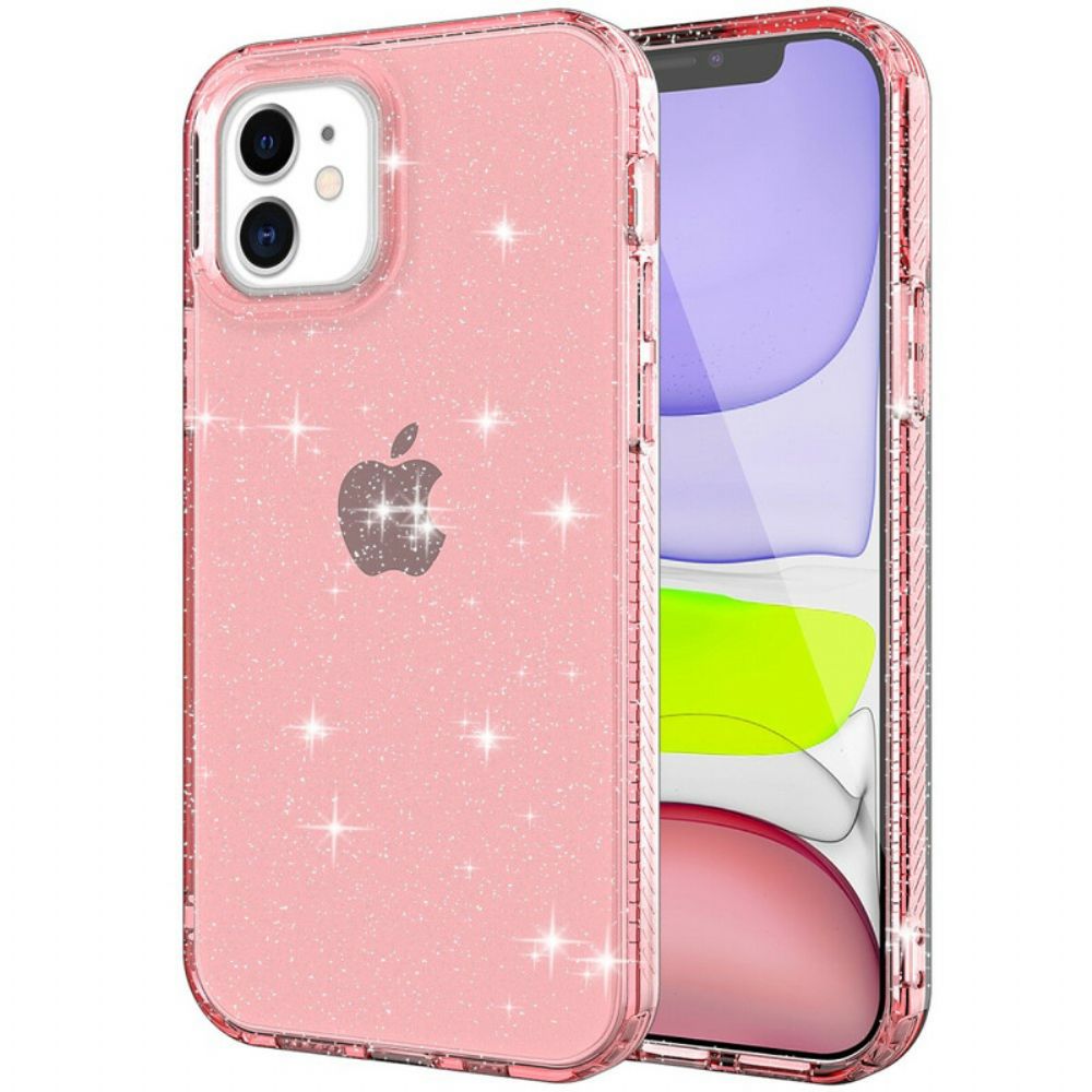 Hoesje voor iPhone 12 / 12 Pro Transparante Versterkte Pailletten