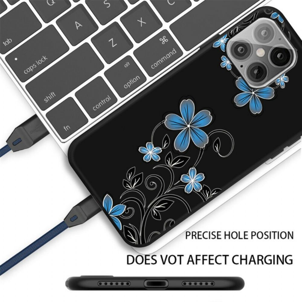 Hoesje voor iPhone 12 / 12 Pro Vlinder En Blauwe Waterlelies