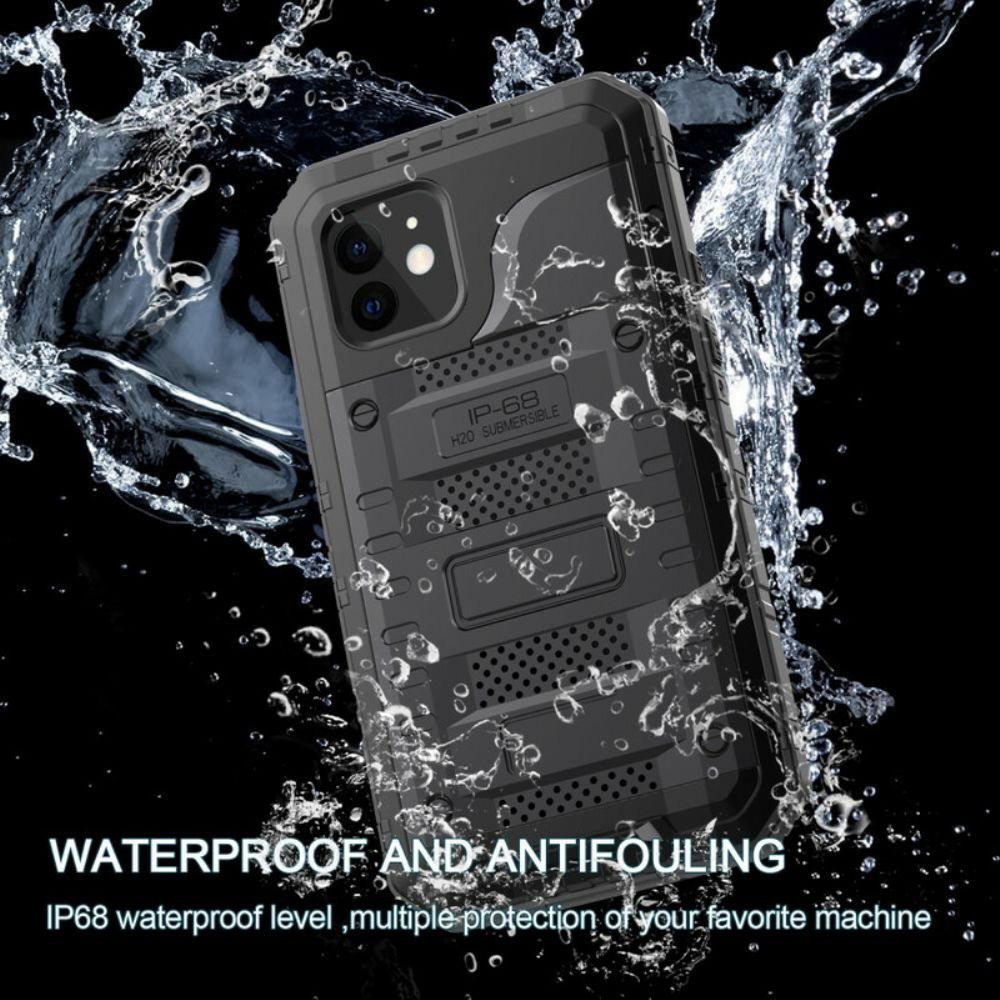 Hoesje voor iPhone 12 / 12 Pro Waterdicht Superbestendig Metaal