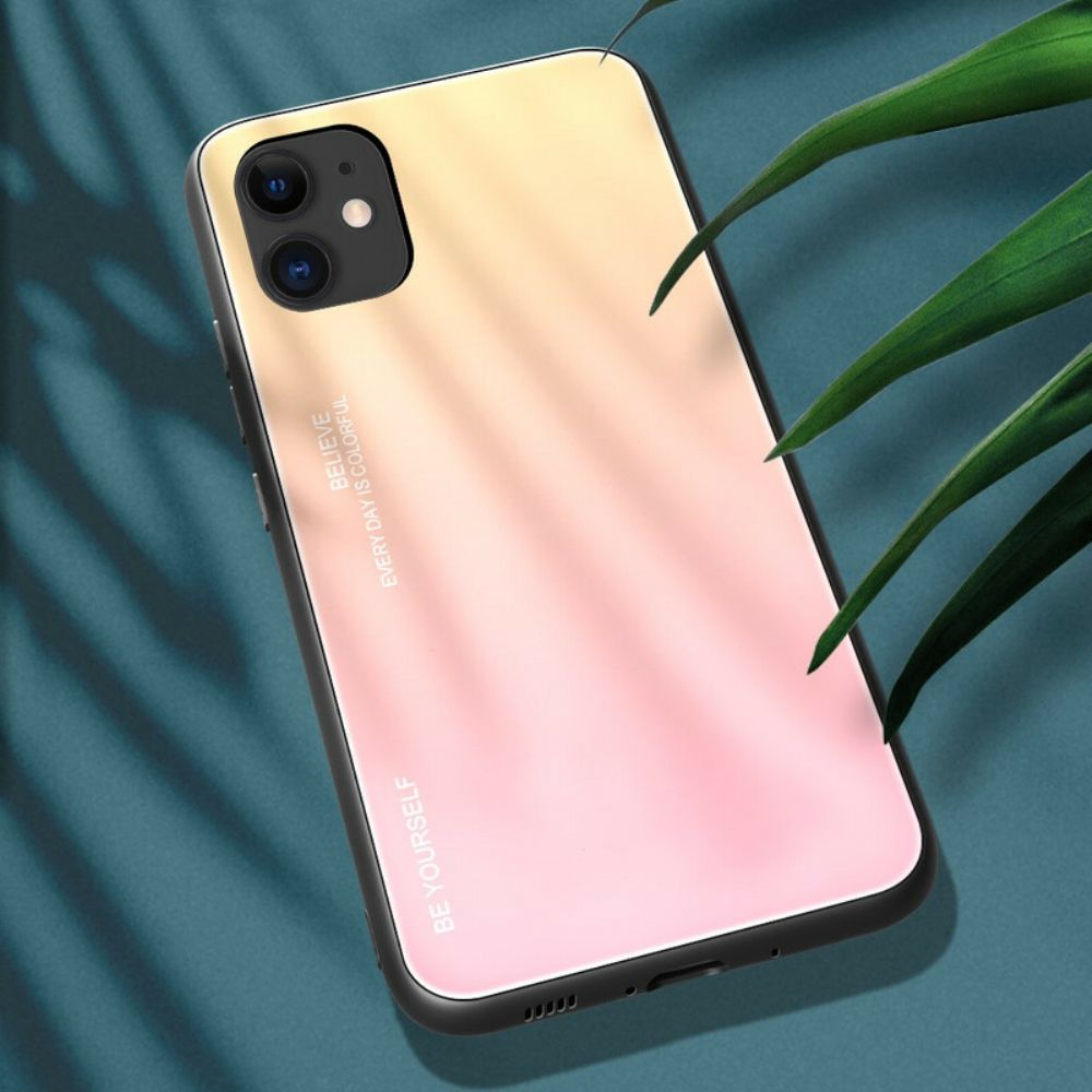 Hoesje voor iPhone 12 / 12 Pro Wees Jezelf Van Gehard Glas