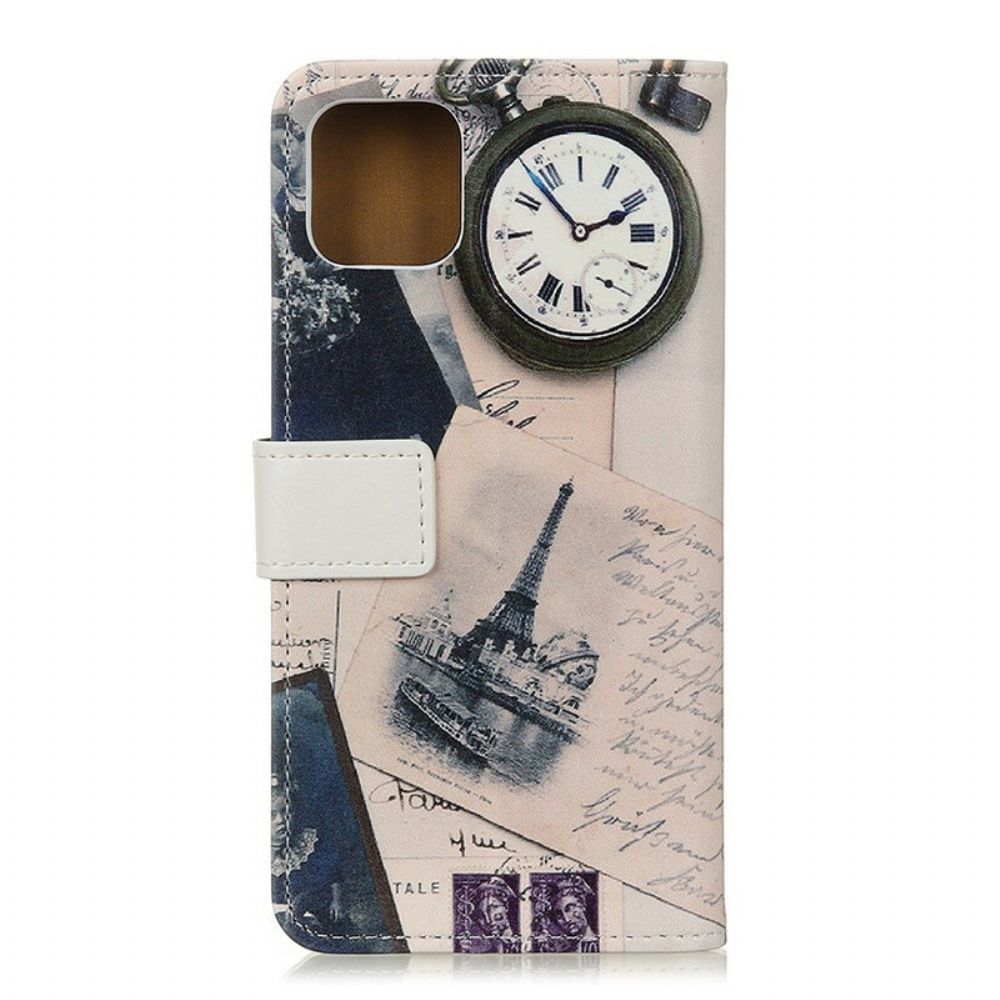 Leren Hoesje voor iPhone 12 / 12 Pro Eiffeltoren Van De Dichter