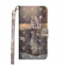 Leren Hoesje voor iPhone 12 / 12 Pro Lichtvlek Ernest De Tijger