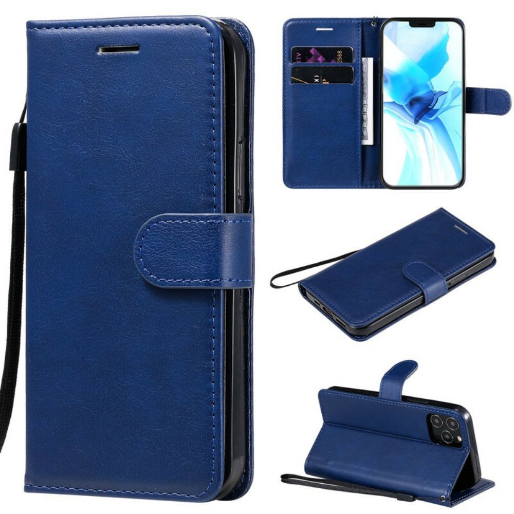 Leren Hoesje voor iPhone 12 / 12 Pro Met Ketting Effen Kleur Serie Riem