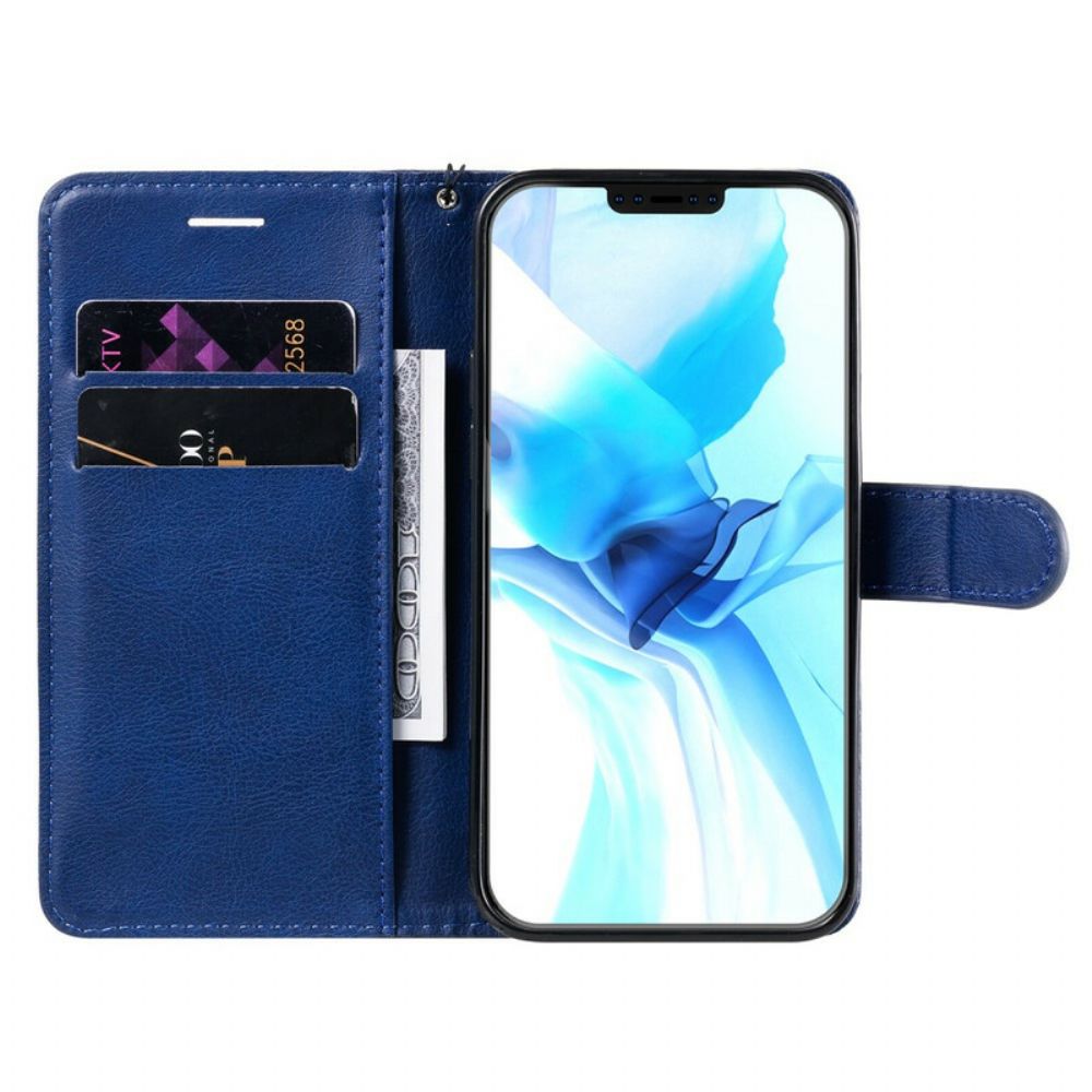 Leren Hoesje voor iPhone 12 / 12 Pro Met Ketting Effen Kleur Serie Riem