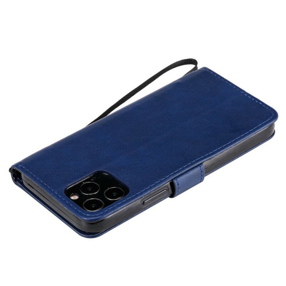 Leren Hoesje voor iPhone 12 / 12 Pro Met Ketting Effen Kleur Serie Riem