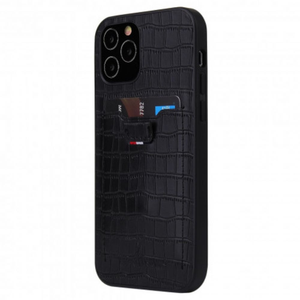 Telefoonhoesje voor iPhone 12 / 12 Pro Krokodillenleer Stijl Kaarthouder