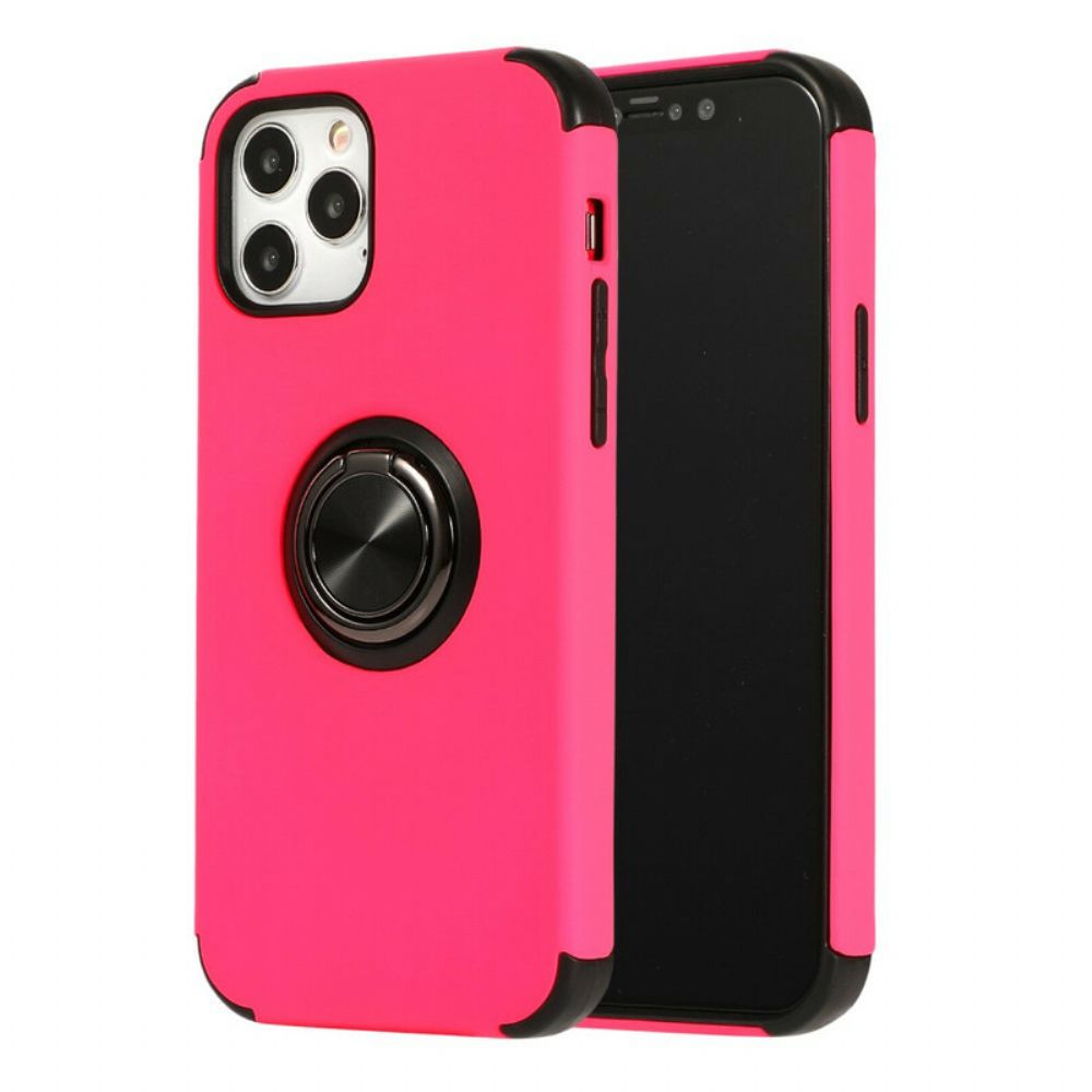 Telefoonhoesje voor iPhone 12 / 12 Pro Tweekleurige Ring-steun